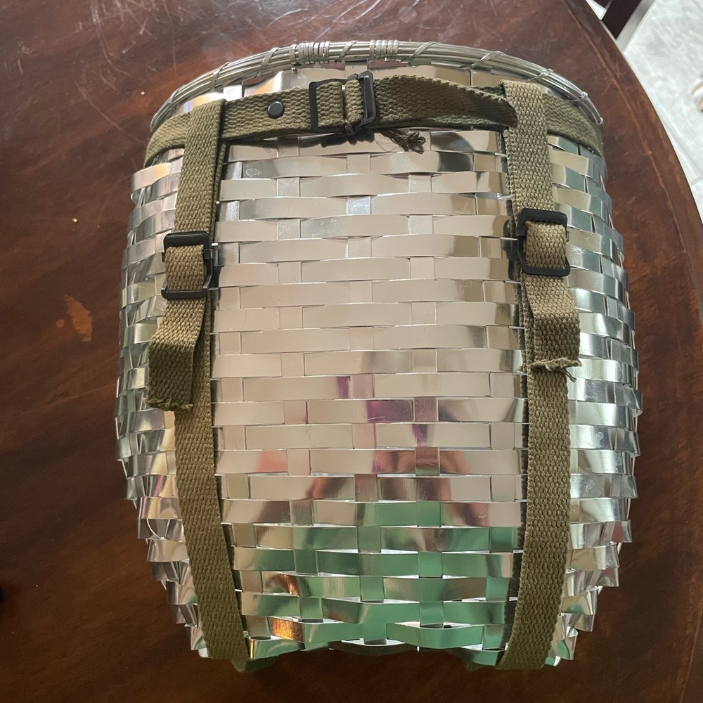 Stylish Silver Woven Women's Backpack